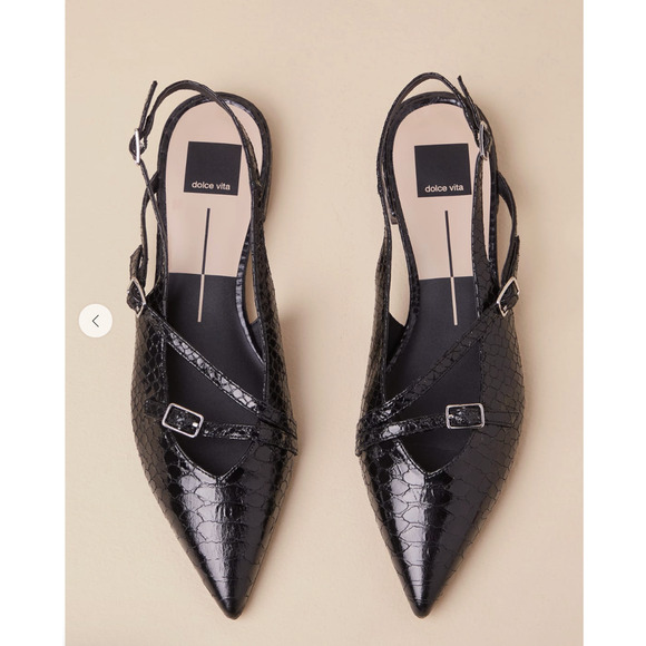 Dolce Vita Shoes - DOLCE VITA Pamla Midnight Snake Embossed Flat in Black // 8